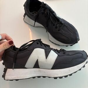 New Balance 327 black and reflective sneaker